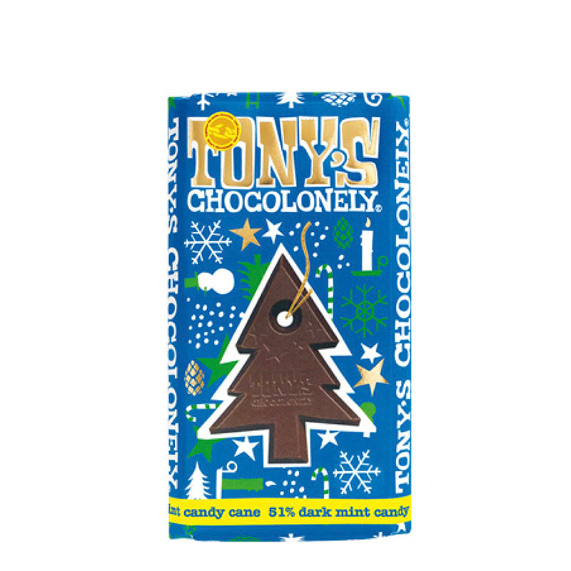 Tony&#39;s Chocolonely Dark Chocolate Mint Candy Cane 51%