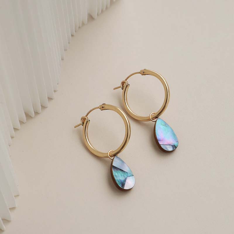 Wolf &amp; Moon Raindrop Hoops